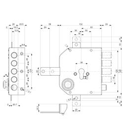 Lock apply European cylinder 38.610 lateral with half turn