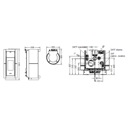 Thermorossi DORICA Metalcolor Idra 29 pellet thermo stove