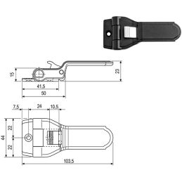 AGB 2K series snap-on espagnolette for door 003.01.93