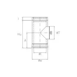 High temperature inspection module N2ITH ISO25 MATT BLACK Double wall flue