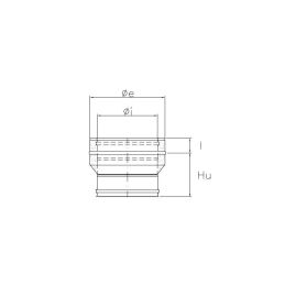 Single-double joint RM2RCI ISO25 HAMMERED COPPER Double wall flue