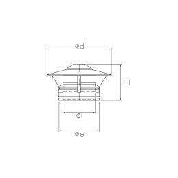 Cappello terminale parapioggia RM2CC ISO25 RAME MARTELLATO