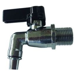 Ball valve with nozzle for oil drums - nickel-plated brass 1/2"