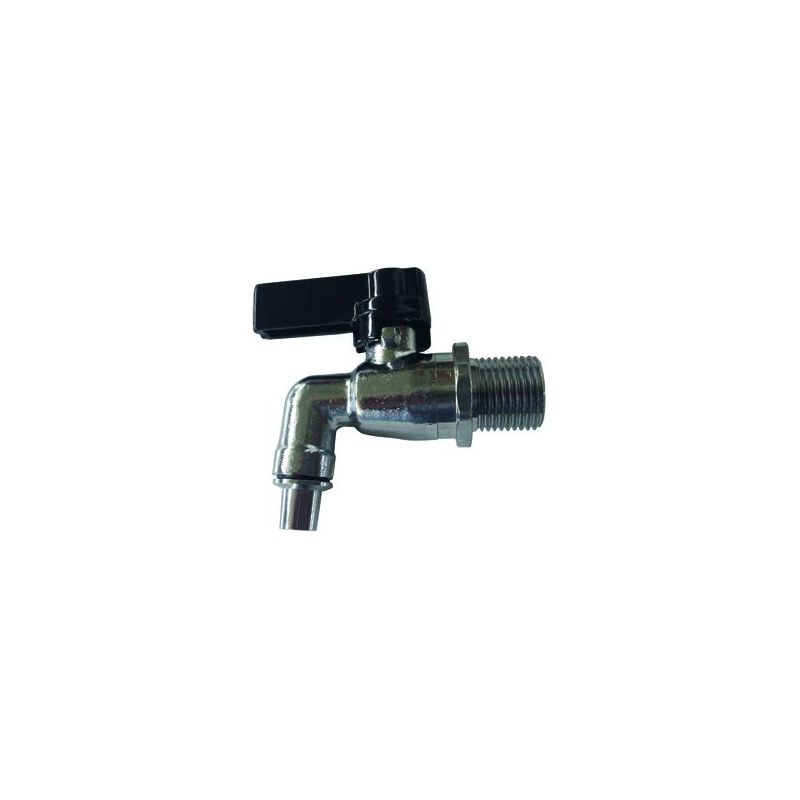 Ball valve with nozzle for oil drums - nickel-plated brass 1/2"