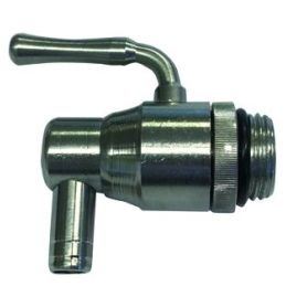 Ball valve with nozzle for oil drums - in stainless steel 1/2"