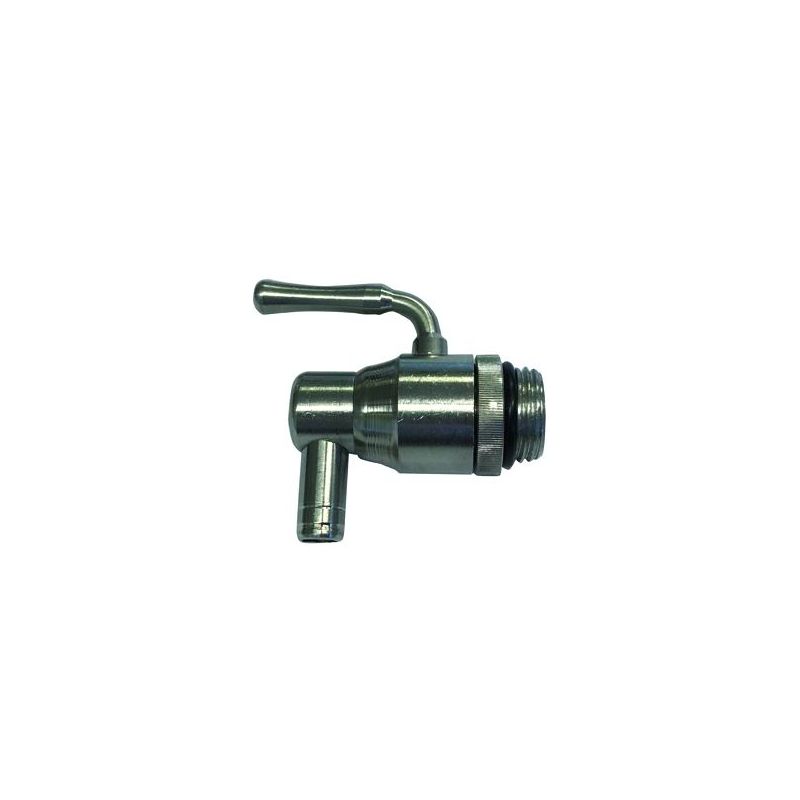 Ball valve with nozzle for oil drums - in stainless steel 1/2"