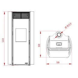 Stufa a pellet Palazzetti Ecofire Clelia TC 9 US Kw 5 stelle