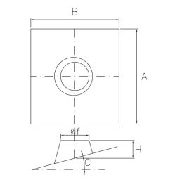 Sloping skirting LEAD base painted collar for chimney