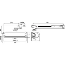 Cisa 60461 door closer with stop arm