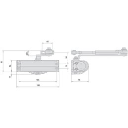 Cisa C1415 door closer from above without stop