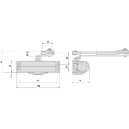 Cisa C1415 door closer from above without stop