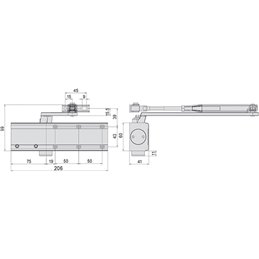 Cisa door closer C1511.03 high-strength multi-pitch type with latch