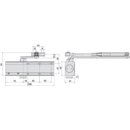 Cisa door closer C1611.03 high strength multi-way type with retainer