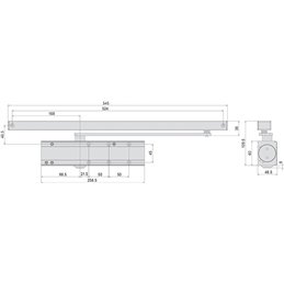 Cisa C2110 multi-lift door closer with high arm Sled