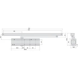 Cisa C2110 multi-lift door closer with high arm Sled