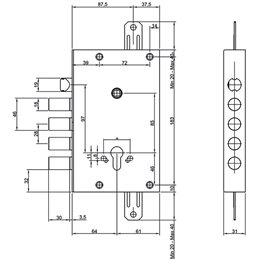 Cisa 1.56515.28.B gear lock for armored door