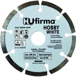 Disco diamantato settori HU-Firma Hobby White d.115mm 52810-29