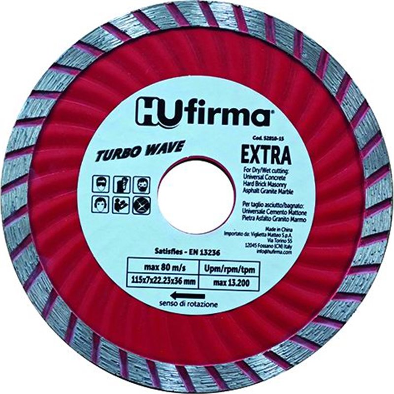 Diamond blade HU-Firma Turbo Wave Red d.115mm 52810-15