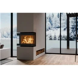 Three-sided wood-burning insert PANORAMA Thermorossi 10.5 kW 5 stars