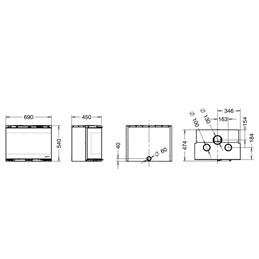 Three-sided wood-burning insert PANORAMA Thermorossi 10.5 kW 5 stars