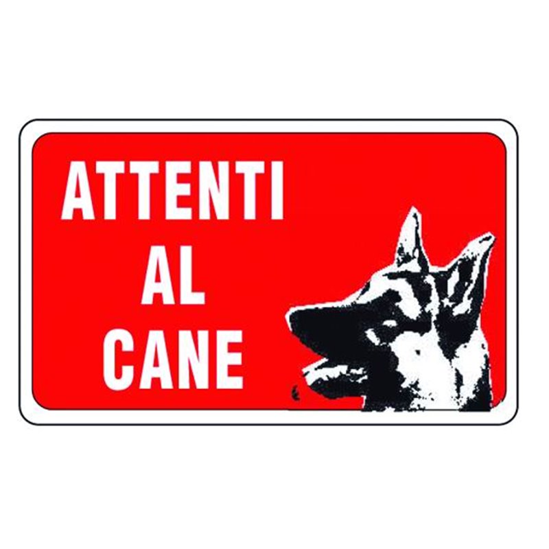 Cartello segnale in plastica 300X200 ATTENTI AL CANE