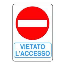 Plastic sign 300X200 VIETATO L'ACCESSO