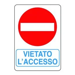 Plastic sign 300X200 VIETATO L'ACCESSO