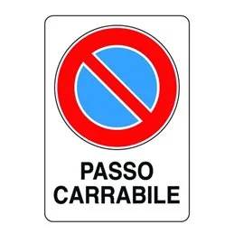 Cartello segnale in plastica 300X200 PASSO CARRABILE