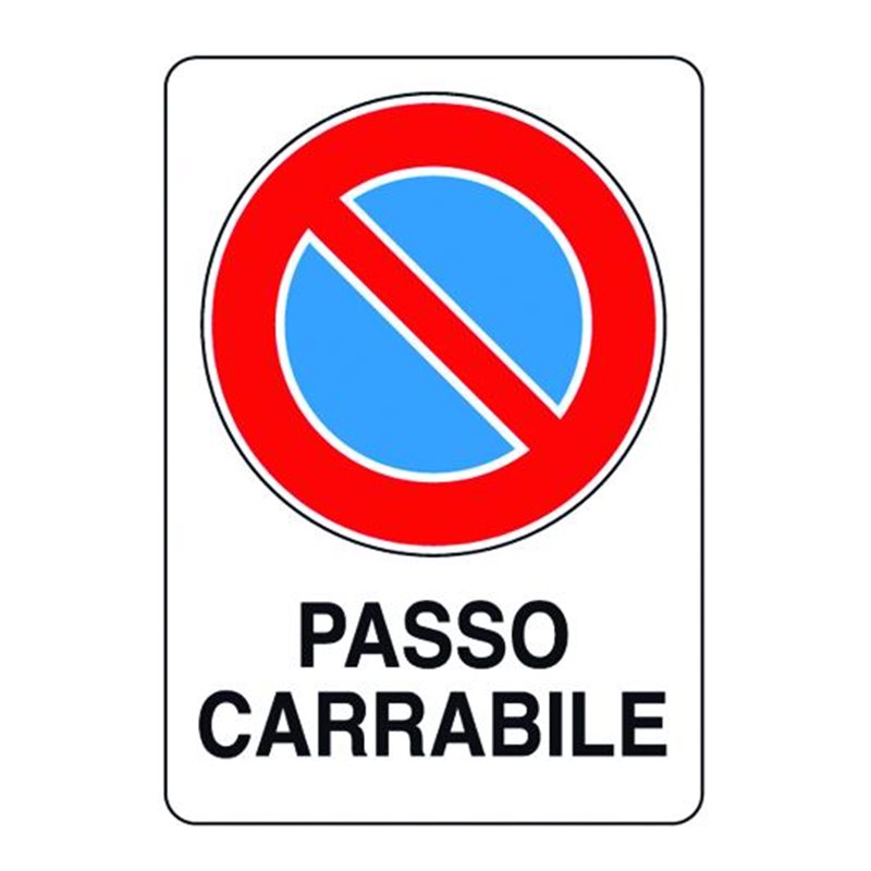 Cartello segnale in plastica 300X200 PASSO CARRABILE