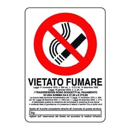 Plastic sign 300X200 VIETATO FUMARE