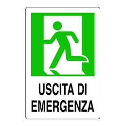 Plastic sign 300X200 USCITA DI EMERGENZA A SINISTRA