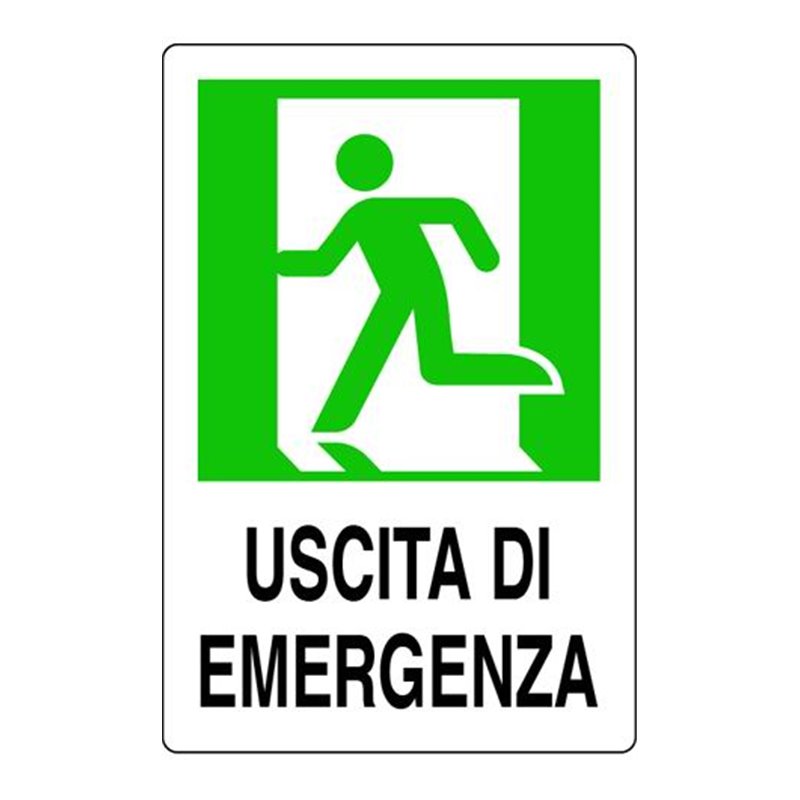 Plastic sign 300X200 USCITA DI EMERGENZA A SINISTRA