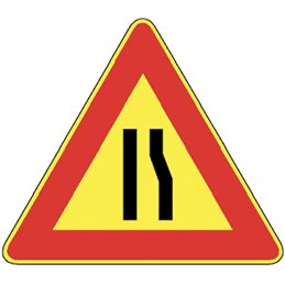 Temporary road sign ASYMMETRIC NARROW RIGHT FIG.386