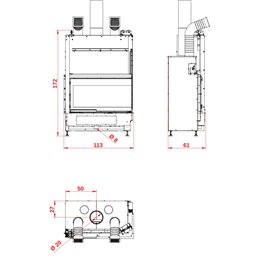 PALAZZETTI Ecomonoblocco wood-burning fireplace WTX 90 Air corner 5 STARS