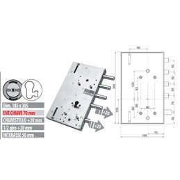 Security door lock Mottura 89.8561G/11Q Euro profyle for GARDESA