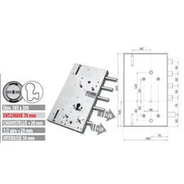 Security door lock Mottura 89.8561G/11Q Euro profyle for GARDESA