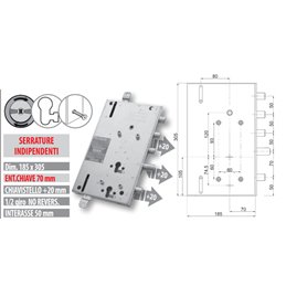 Security door lock Mottura 89.8R567G/16Q Euro profyle for GARDESA