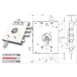 Security door lock Mottura 3DKEY 893D.571GR for GARDESA