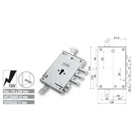Serratura elettrica per porta blindata Mottura 89837E7/Q