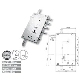 Mottura 89.8462DE/Q armored door lock Euro cylinder compatible