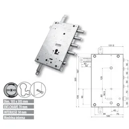 Mottura 89.8462DE/Q armored door lock Euro cylinder compatible with Dierre