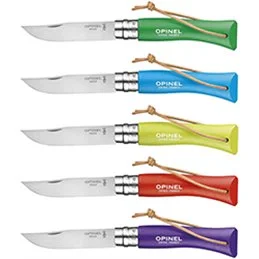 Coltello Opinel Virobloc lama in acciaio Inox colore c/laccio