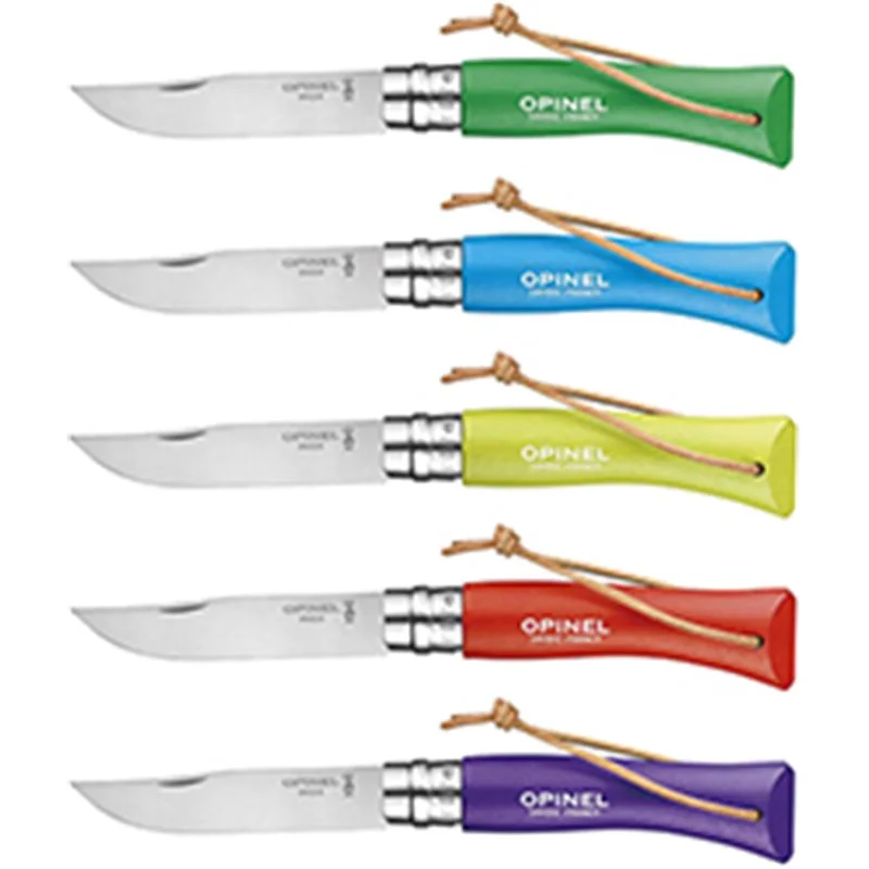 Coltello Opinel Virobloc lama in acciaio Inox colore c/laccio