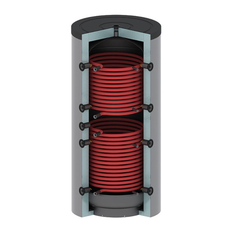 Inertial thermal storage tank with coils 1000 LT KS Plantek