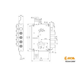 Lock for armored doors MOIA RCE664 / 280RF conversion for