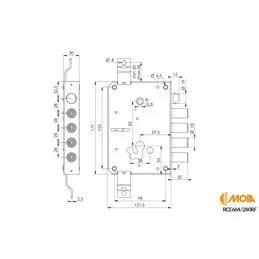 Lock for armored doors MOIA RCE664 / 280RF conversion for
