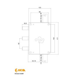 Serratura MOIA RCE663/560RF cilindro Euro conversione per