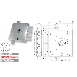 Mottura 89.8583DR/Q armored door lock with European cylinder
