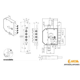 MOIA AP954+9 European cylinder armored door lock (Antonioli)