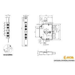 Serratura per blindata cilindro europeo MOIA CP954 DFB